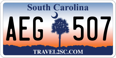 SC license plate AEG507