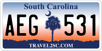 SC license plate AEG531