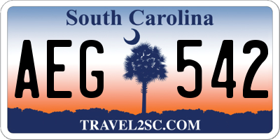 SC license plate AEG542