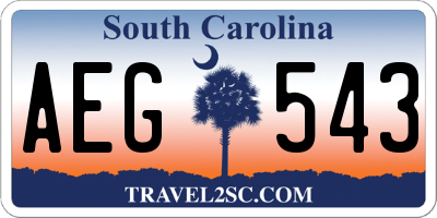 SC license plate AEG543