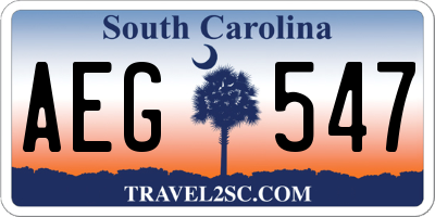 SC license plate AEG547