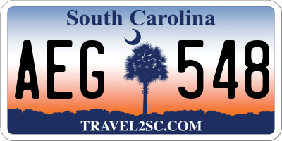 SC license plate AEG548