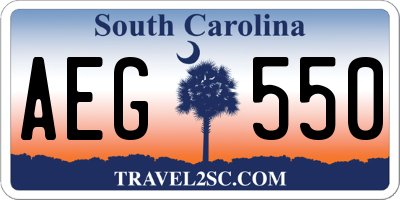 SC license plate AEG550