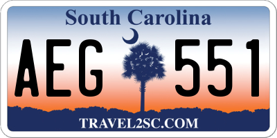 SC license plate AEG551
