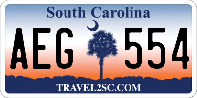 SC license plate AEG554