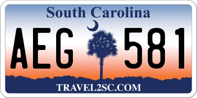 SC license plate AEG581