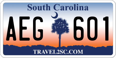 SC license plate AEG601