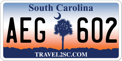 SC license plate AEG602