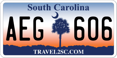 SC license plate AEG606