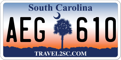 SC license plate AEG610