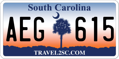 SC license plate AEG615