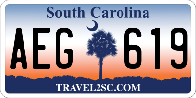 SC license plate AEG619