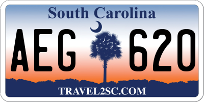 SC license plate AEG620