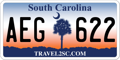 SC license plate AEG622