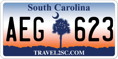 SC license plate AEG623