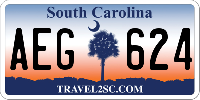 SC license plate AEG624