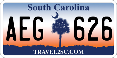 SC license plate AEG626