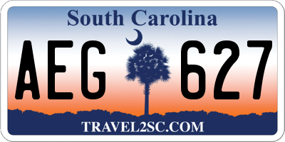 SC license plate AEG627