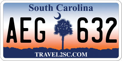 SC license plate AEG632