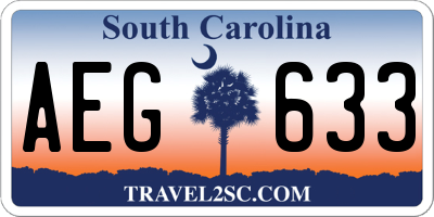SC license plate AEG633