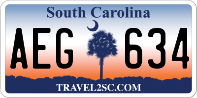 SC license plate AEG634