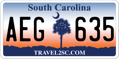 SC license plate AEG635