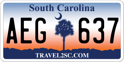 SC license plate AEG637