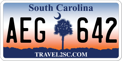 SC license plate AEG642