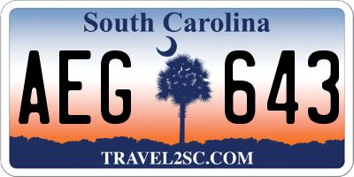 SC license plate AEG643