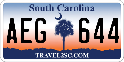 SC license plate AEG644