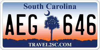 SC license plate AEG646