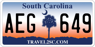 SC license plate AEG649