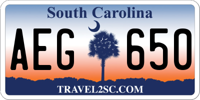 SC license plate AEG650