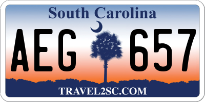 SC license plate AEG657