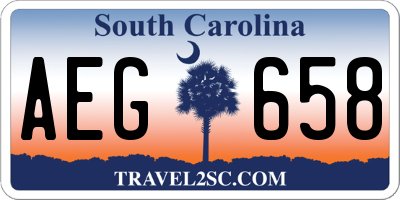 SC license plate AEG658