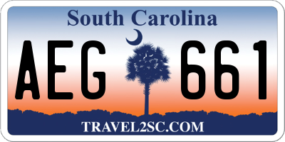 SC license plate AEG661