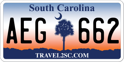 SC license plate AEG662