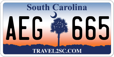 SC license plate AEG665