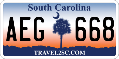 SC license plate AEG668
