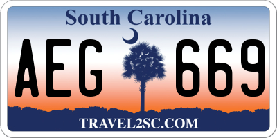 SC license plate AEG669