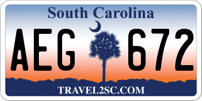 SC license plate AEG672