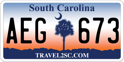 SC license plate AEG673