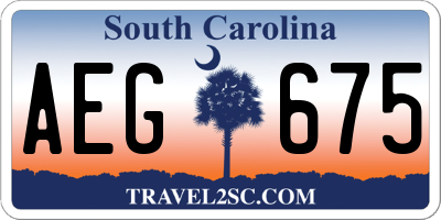 SC license plate AEG675