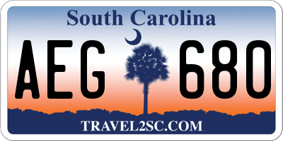 SC license plate AEG680