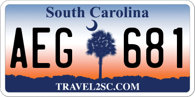 SC license plate AEG681
