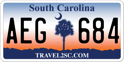 SC license plate AEG684