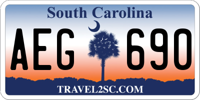SC license plate AEG690