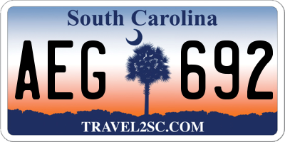 SC license plate AEG692