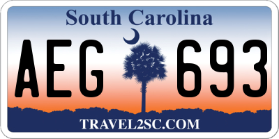 SC license plate AEG693