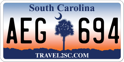 SC license plate AEG694